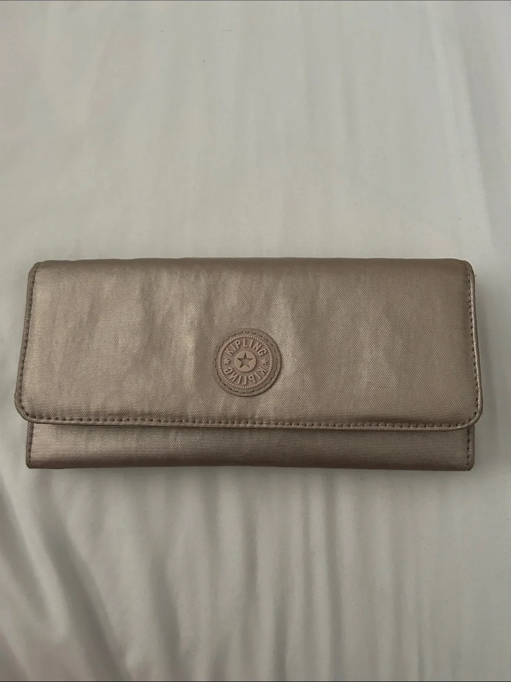 Kipling Metallic Rose-Gold Fold Wallet